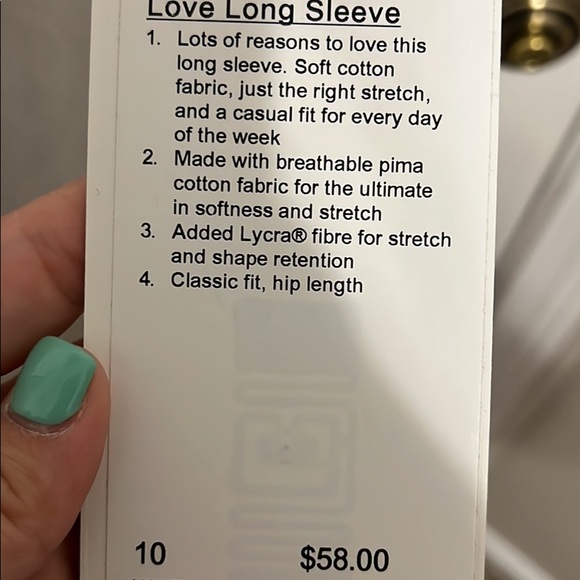 White Lululemon long sleeve - Picture 2 of 3